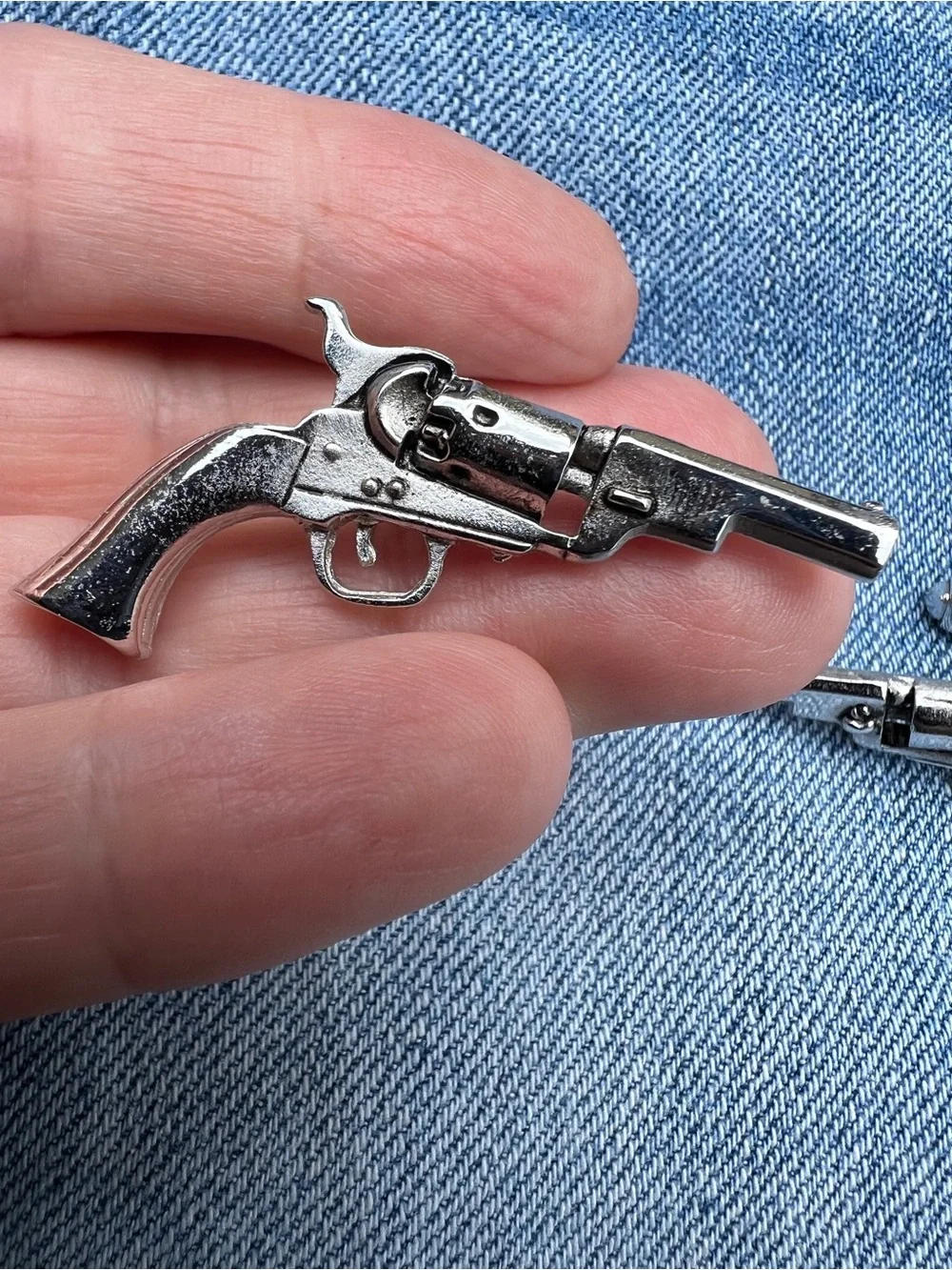 Vintage Western Six Shooter Metal Cufflinks